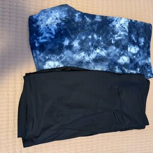 Blue Tie-Dye and Black Leggings Set